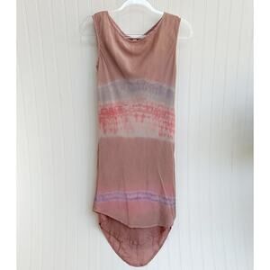 Gregory Parkinson Silk Sleeveless Tie Dye Slip Dress Pink